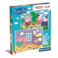 Legpuzzels>Clementoni peppa pig puzzel 2 x 20 stukjes