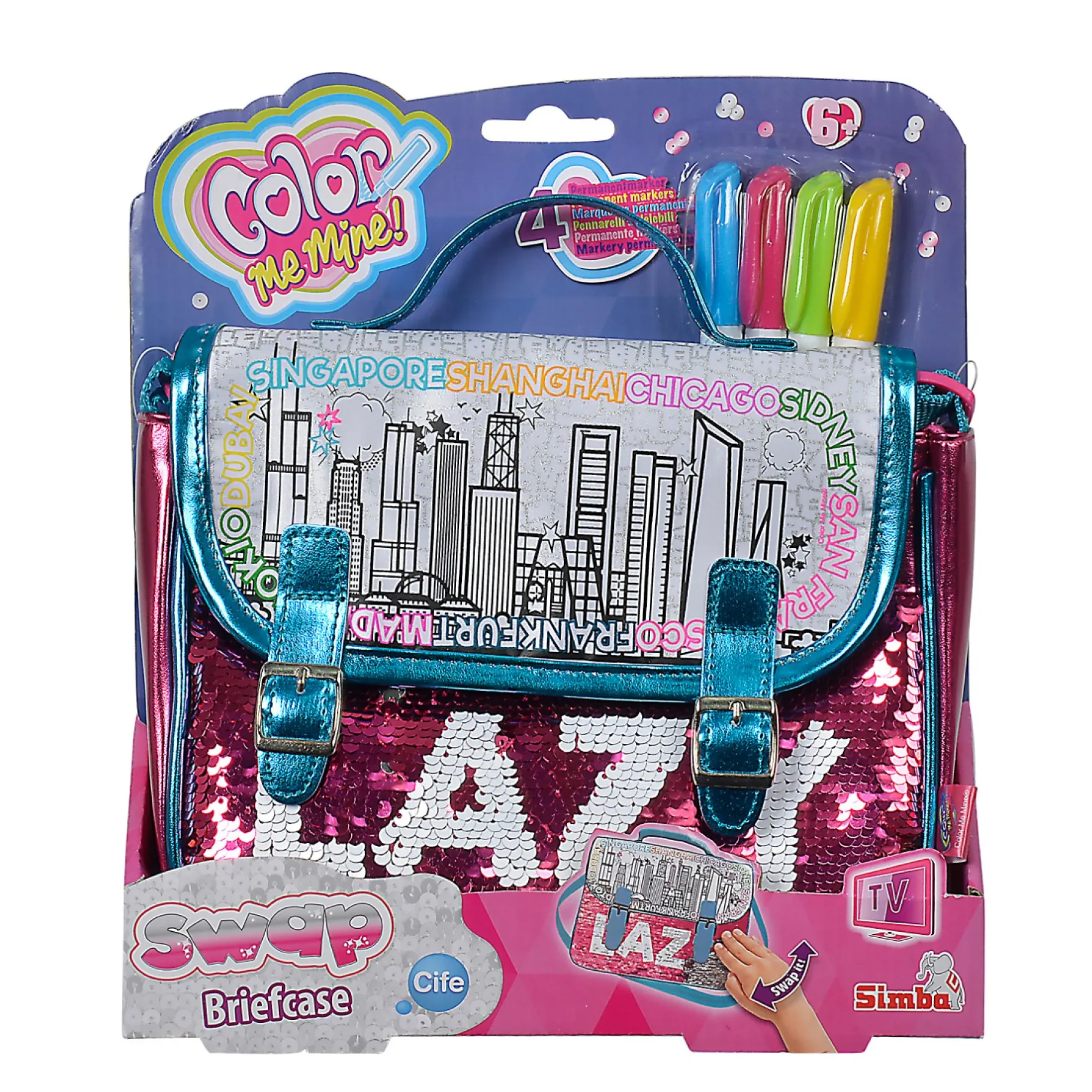 Tekenen / Kleuren> Color Me Mine Swap Briefcase + Markers