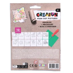 Knutselsets></noscript>Creafun prikblok met prikpen en 12 sjablonen  boerderij