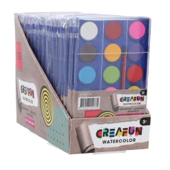 Verven / Schilderen>Creafun waterverf tablet met 18 kleuren en kwast