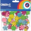 Stickers> Create-It Foam Bloemenmix Glitter 25 Stuks
