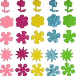Stickers> Create-It Foam Bloemenmix Glitter 25 Stuks