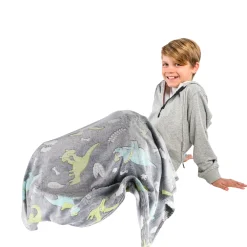 Kinderpyama's></noscript> Deken dino glow in the dark 130 x 150 cm