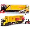 Jongens|Auto's> Dickie Toys vrachtwagen DHL met heftruck met licht
