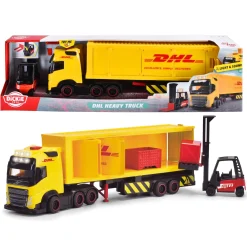 Jongens|Auto's> Dickie Toys vrachtwagen DHL met heftruck met licht