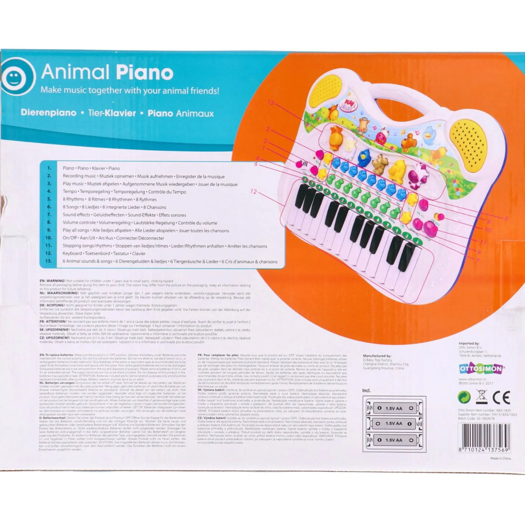 Instrumenten> Dieren Piano Met Opneem Functie