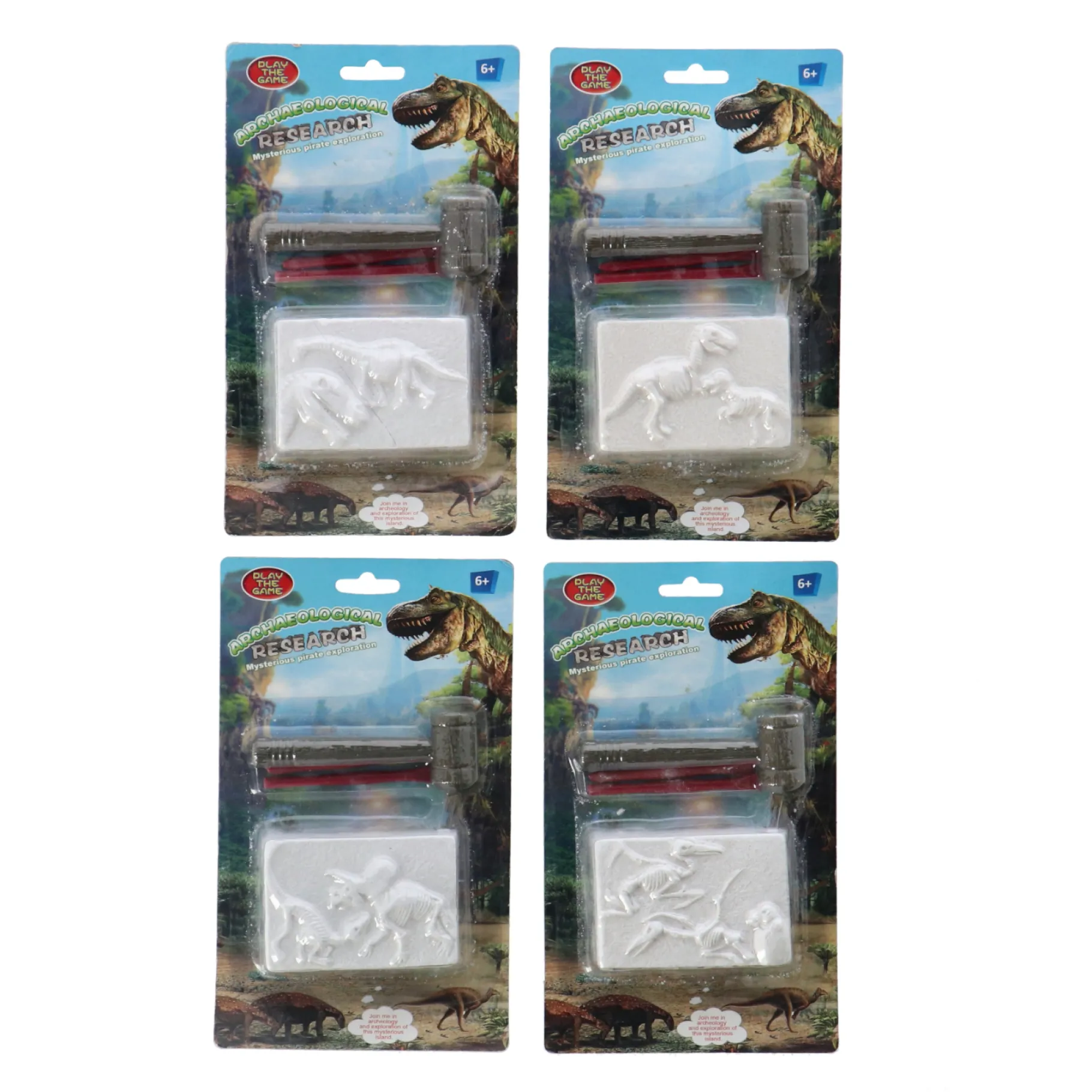 Jongens|Speelsets> Dino Fossiel Opgraven 4 Assorti