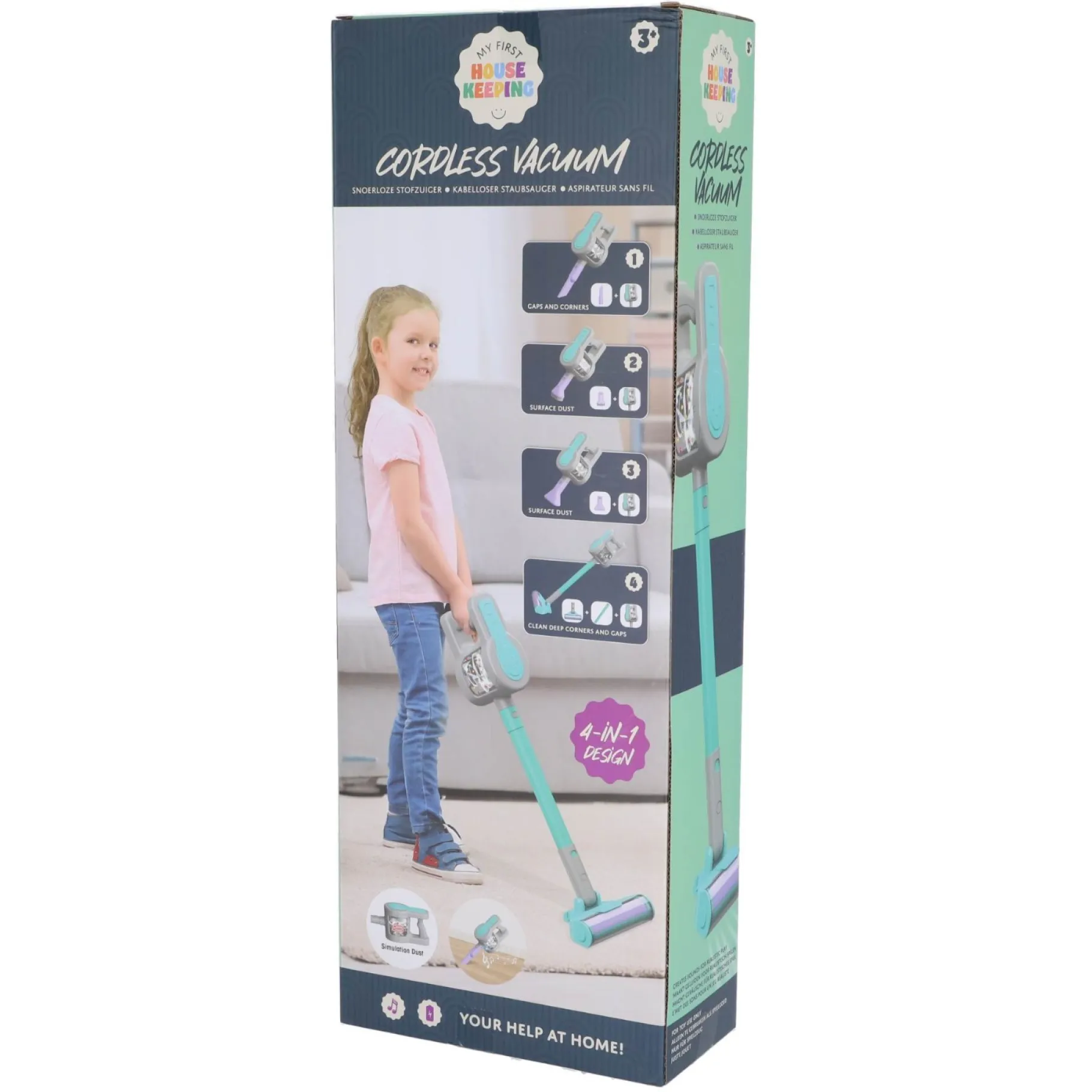 Meisjes|Huishouding> Draadloze stofzuiger 4-in-1 met licht en geluid