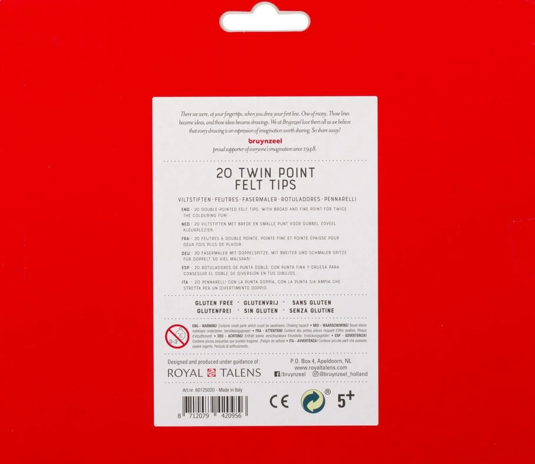 Tekenen / Kleuren>Bruynzeel Dubbelpunters Viltstiften 20 Stuks