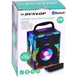 Speakers> Dunlop portable bluetooth speaker met led 3 watt