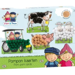 Knutselsets> Fien En Teun Pompom Plakken Knutselset