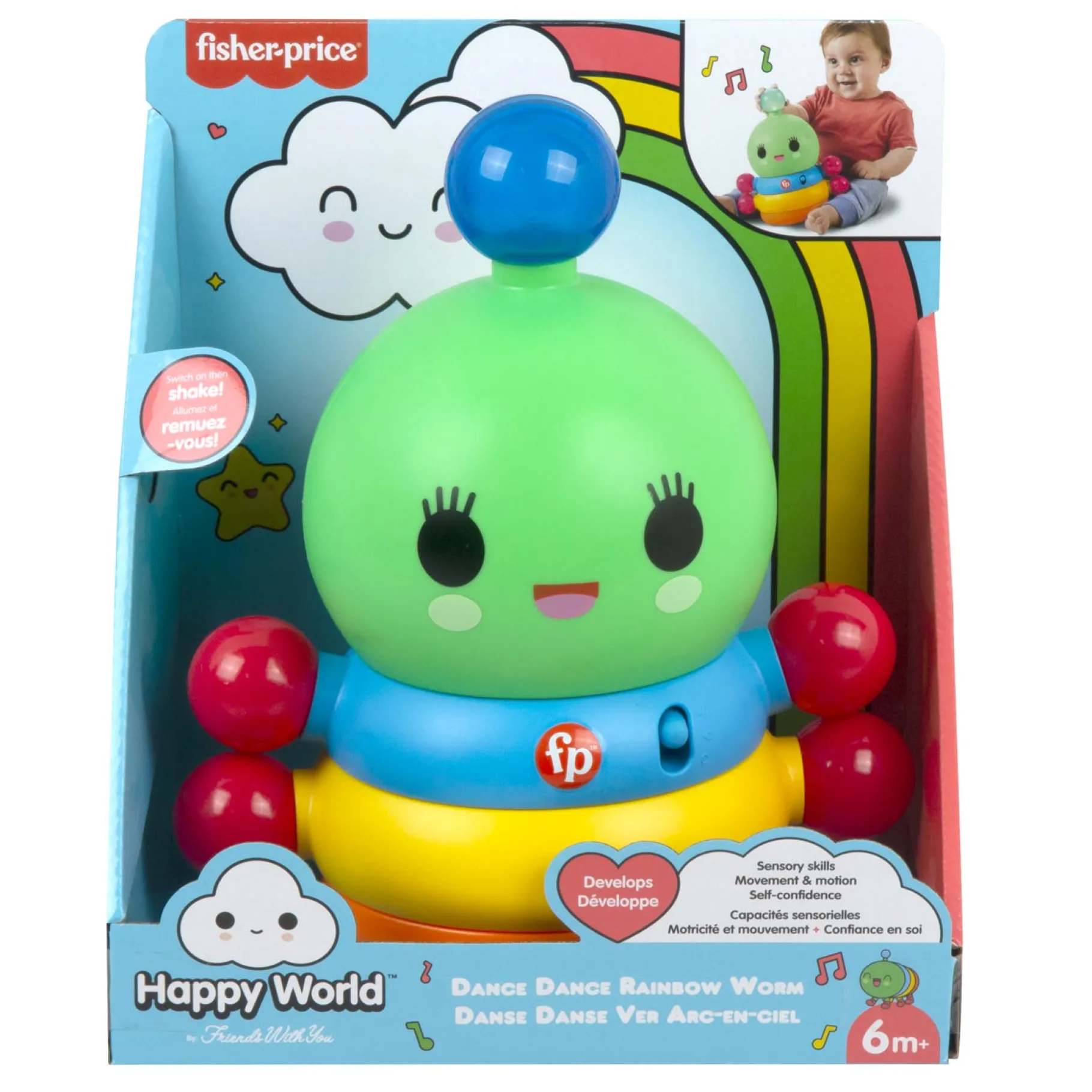 Babyspeelgoed>Mattel Fisher Price Dance Dance Bat And Wobble Rainbow Worm