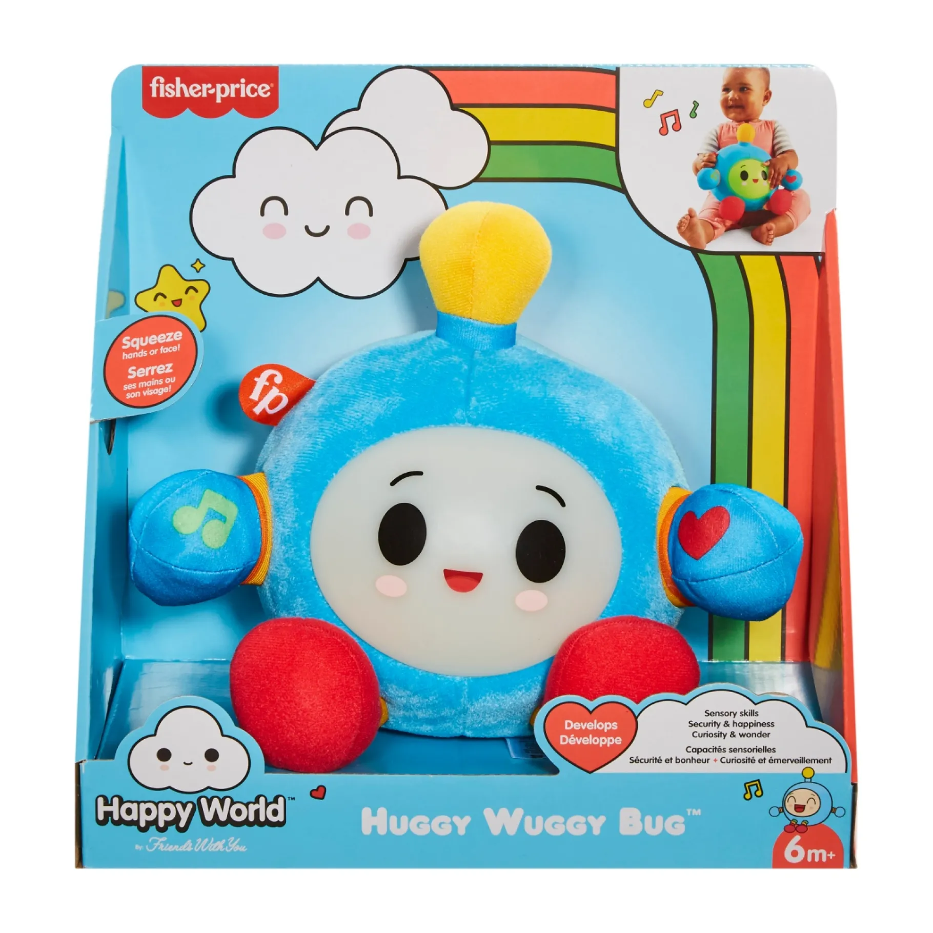 Plucheknuffels>Mega Bloks Fisher-Price Happy World Huggy Wuggy Bug interactieve knuffel