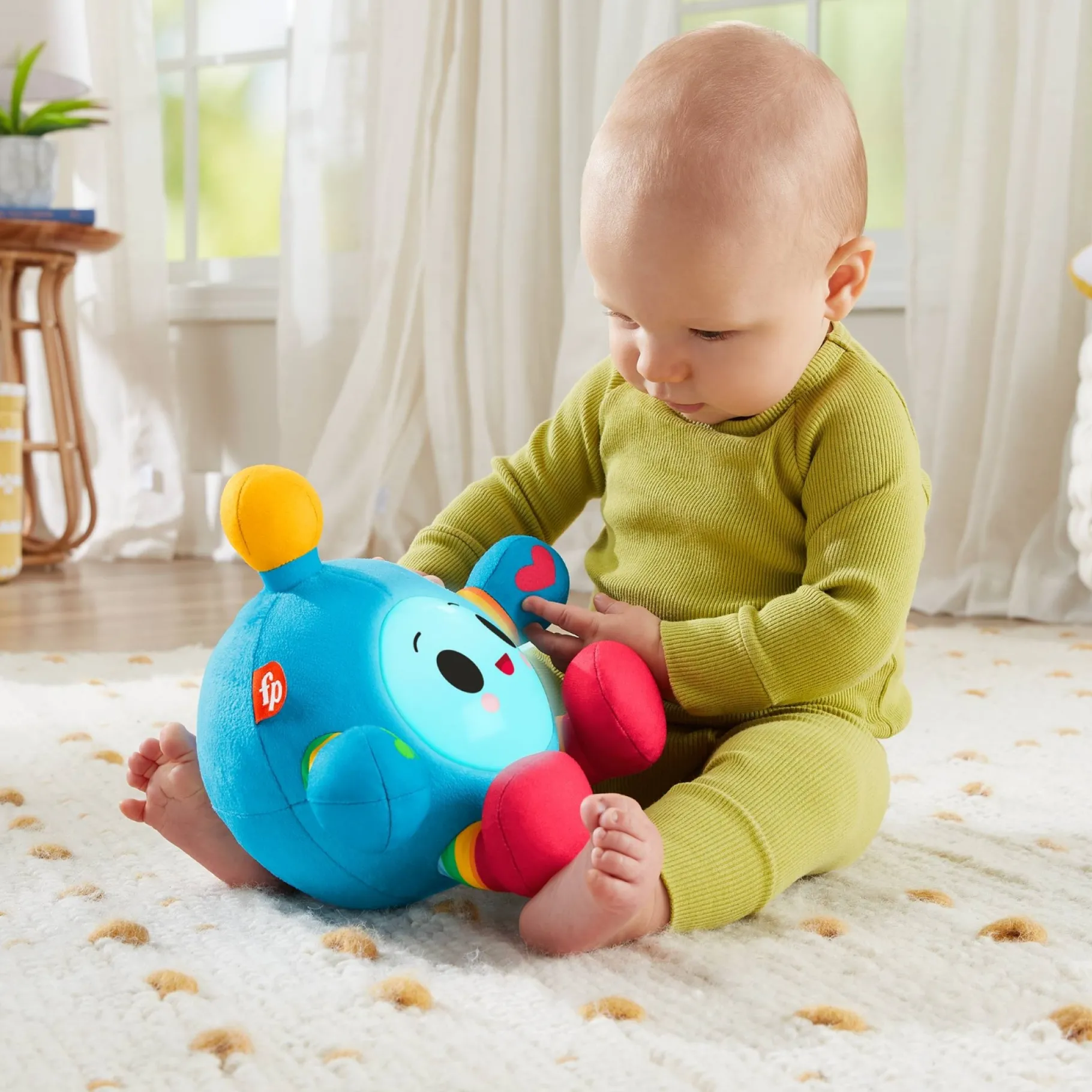 Plucheknuffels>Mega Bloks Fisher-Price Happy World Huggy Wuggy Bug interactieve knuffel