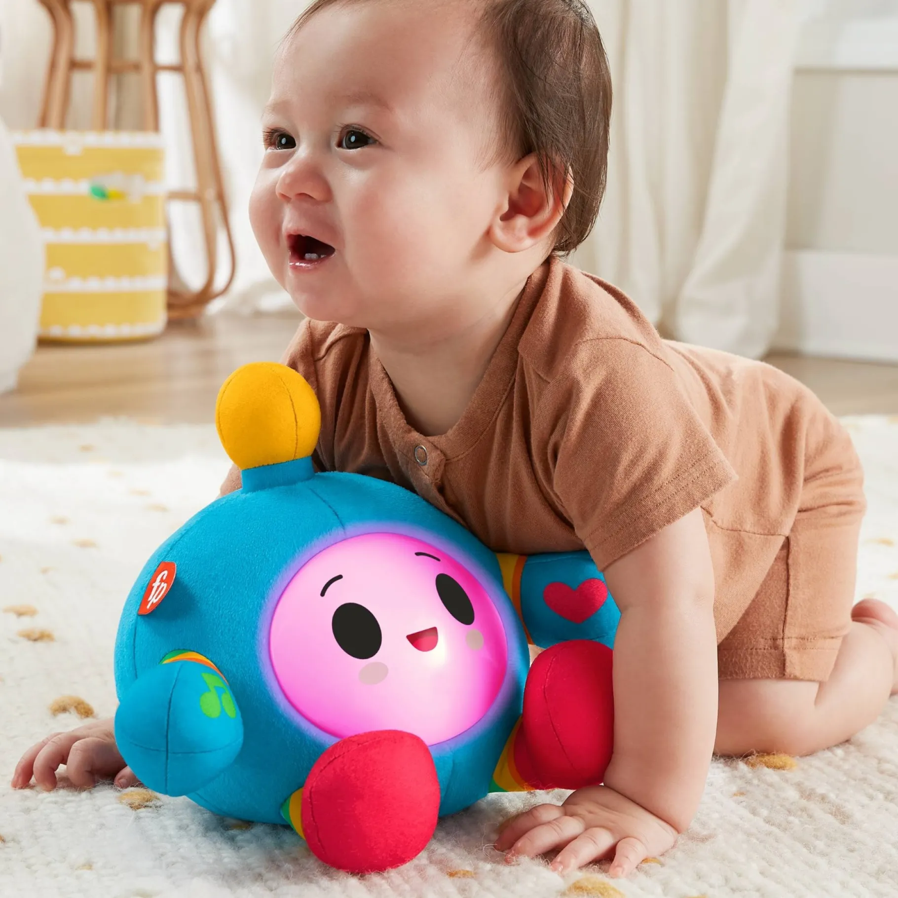 Plucheknuffels>Mega Bloks Fisher-Price Happy World Huggy Wuggy Bug interactieve knuffel
