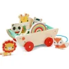 Loopfiguren|Looptrainer> Fisher-Price Houten Kar Pull Along Met Dieren