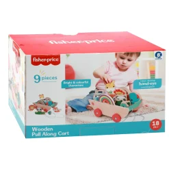 Loopfiguren|Looptrainer> Fisher-Price Houten Kar Pull Along Met Dieren