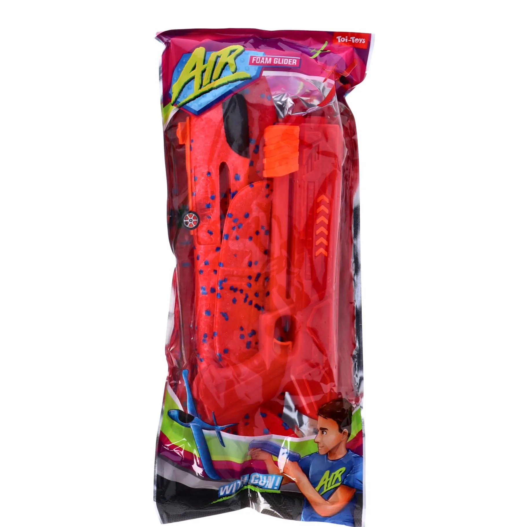 Voertuigen|Jongens> Foam vliegtuig met afschietpistool 4 assorti