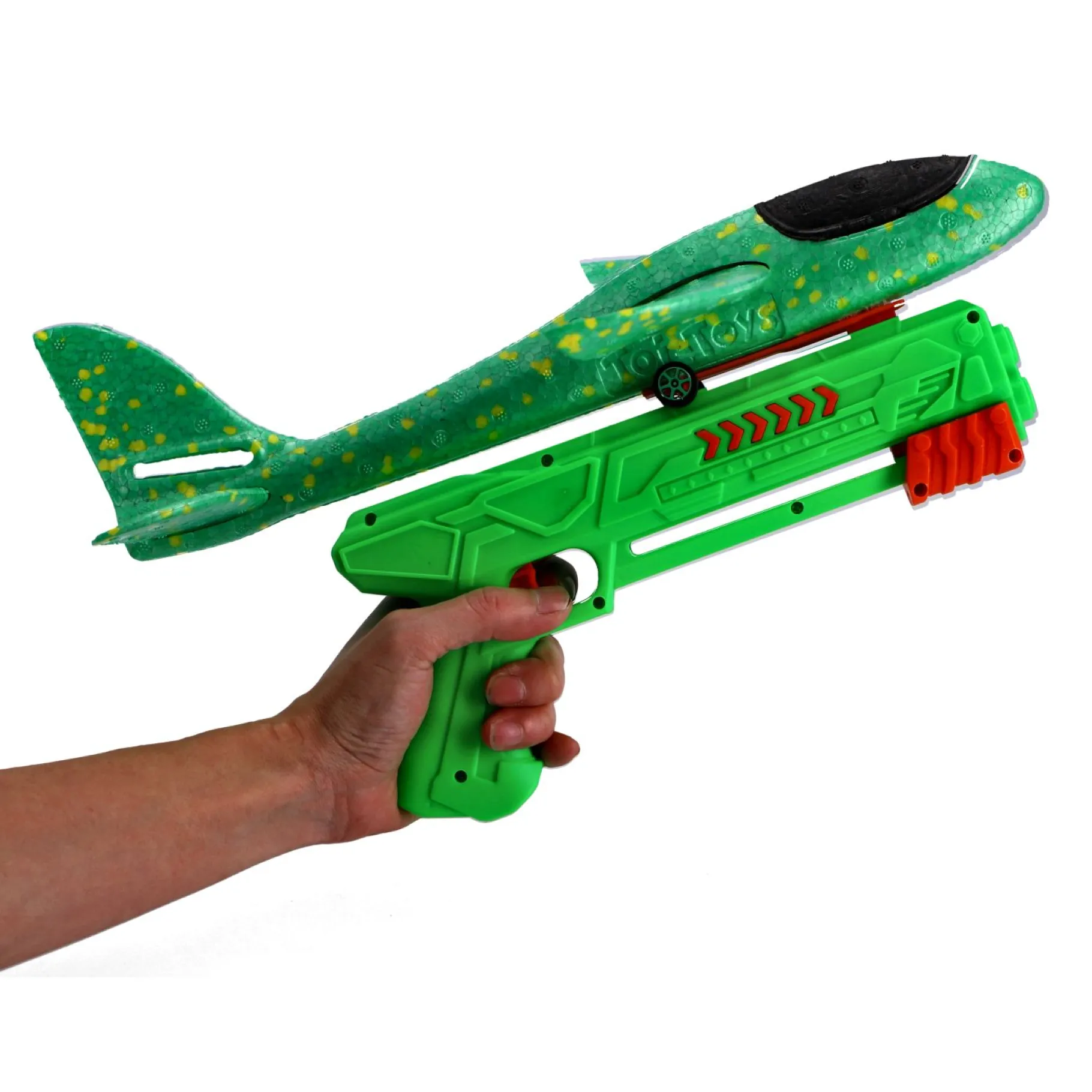 Voertuigen|Jongens> Foam vliegtuig met afschietpistool 4 assorti