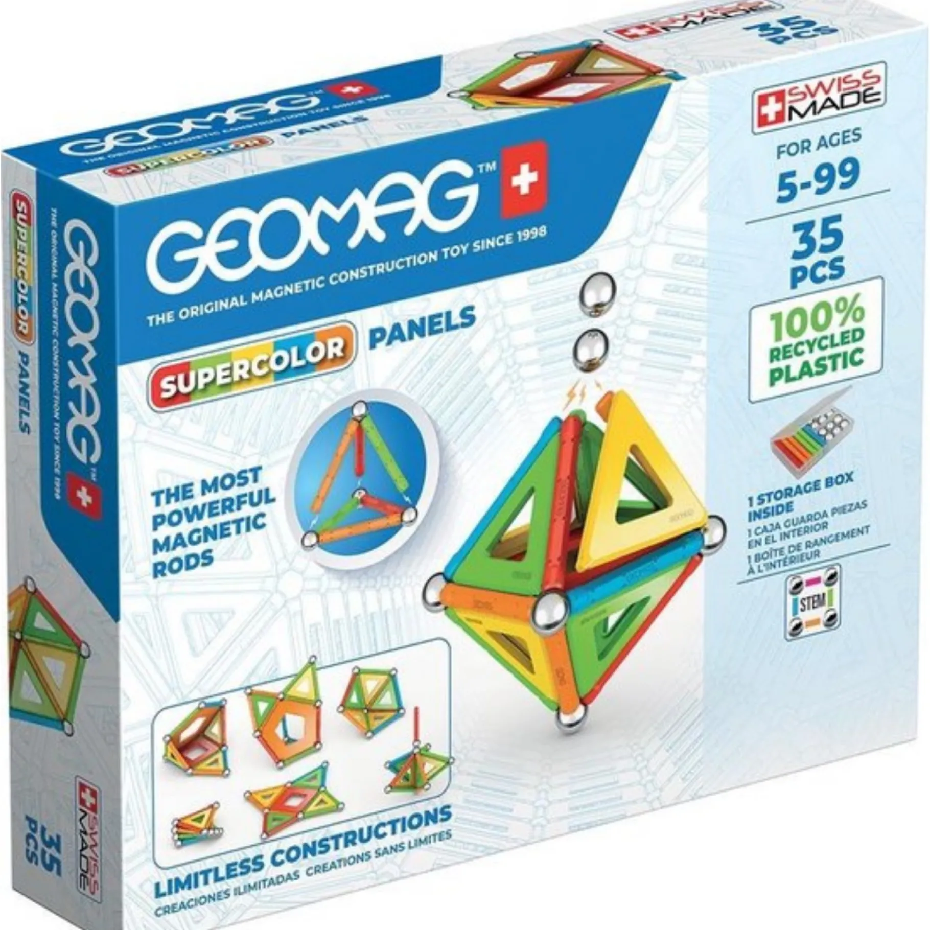 Jongens|Bouwstenen>Geomag Super Color Recycled 35-delig