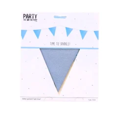 Feestartikelen> Glitterslinger Lichtblauw 6m