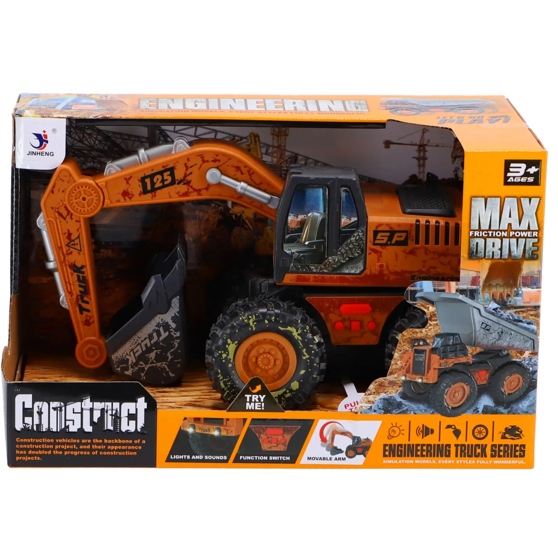 Voertuigen|Jongens> Graafmachine Constructie Met Licht En Geluid