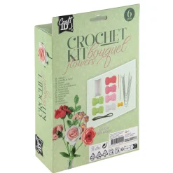 Knutselsets> Haakset Bloemen Boeket Roze 21x16x5cm