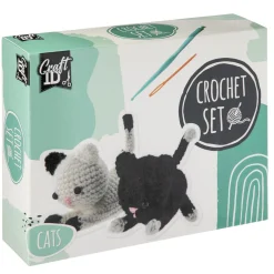 Knutselsets> Haakset poes 2 stuks 13x6,5x10,5 cm