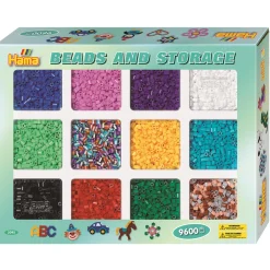 Strijkkralen|Plucheknuffels> Hama strijkkralen 9600 stuks met opbergbox