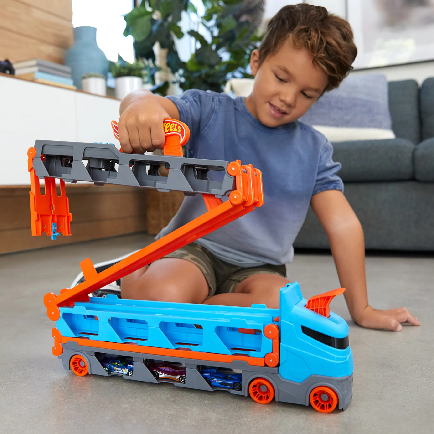 Auto's|Jongens>Mattel Hot Wheels City Speedway Transportwagen
