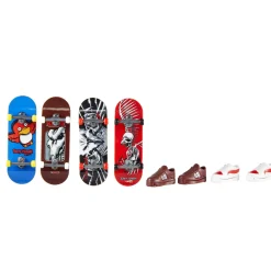 Stuntsets|Jongens> Hot Wheels Skate Fingerboard + Schoen 4-Pack Assorti