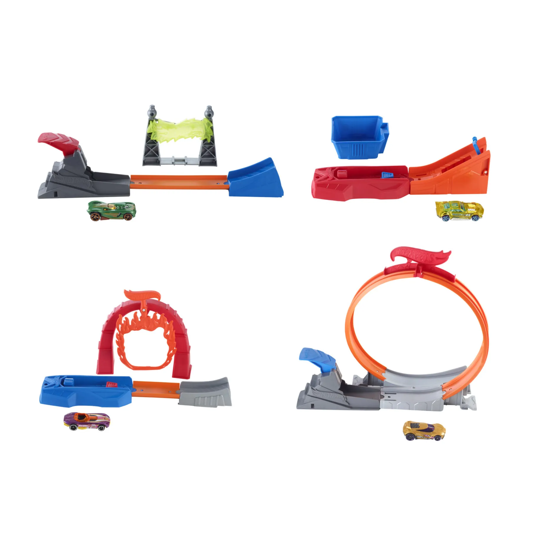 Auto's|Jongens>Mattel Hotwheels Action Classic Stunt + Auto Assorti