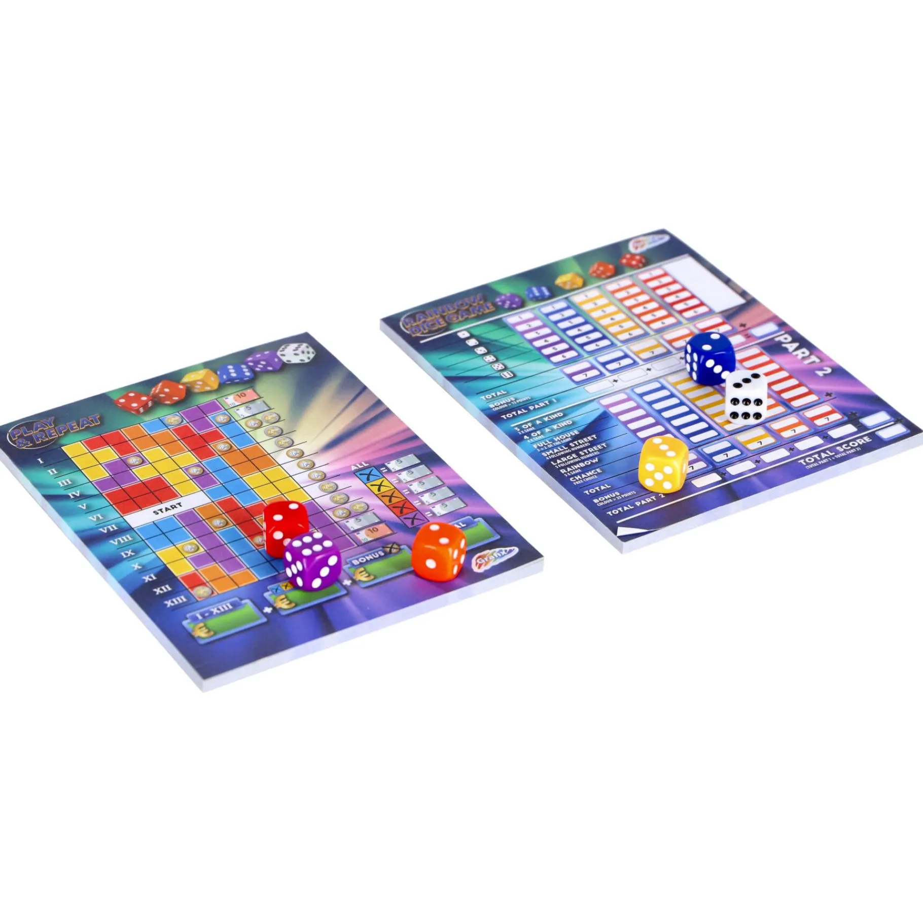 Dobbelspellen>Grafix 2-in-1: Regenboog & Speel & Herhaal - Dobbelspel