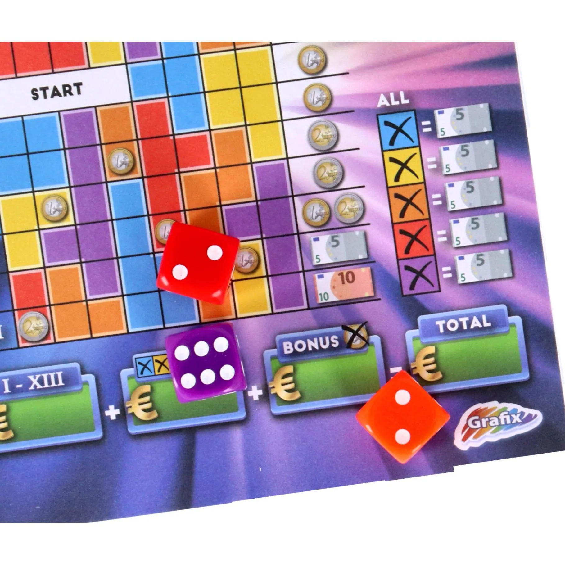 Dobbelspellen>Grafix 2-in-1: Regenboog & Speel & Herhaal - Dobbelspel