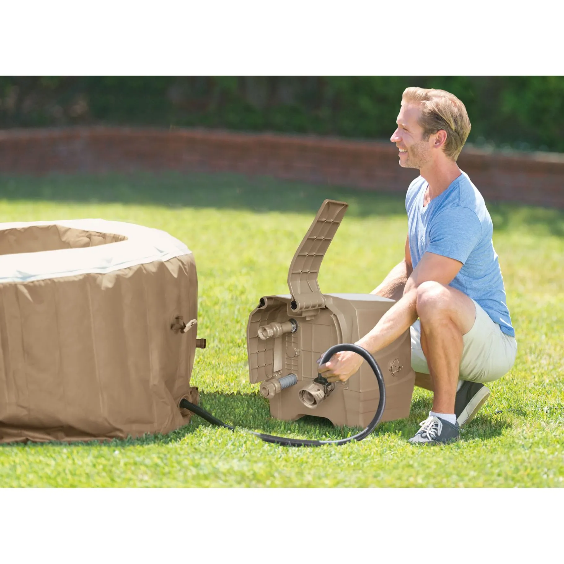 Zwemmen En Waterspeelgoed>Intex PureSpa Jacuzzi Bubble Massage 4 pers. 196 cm + energy efficient afdekzeil