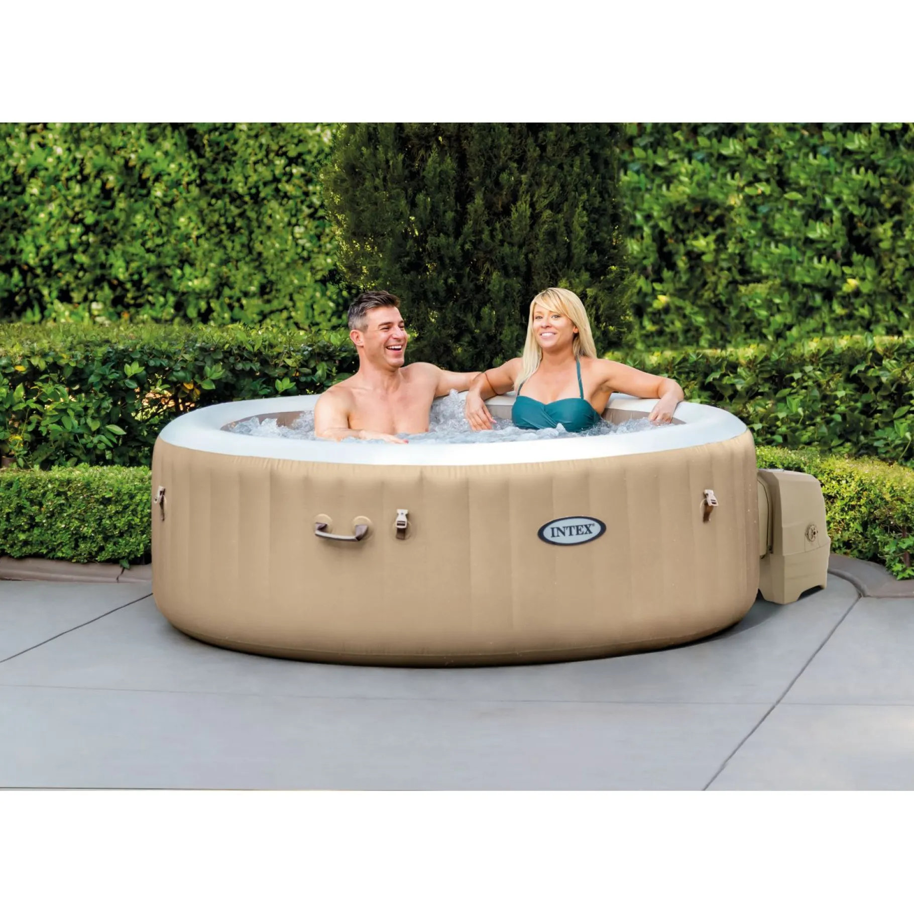 Zwemmen En Waterspeelgoed>Intex PureSpa Jacuzzi Bubble Massage 4 pers. 196 cm + energy efficient afdekzeil