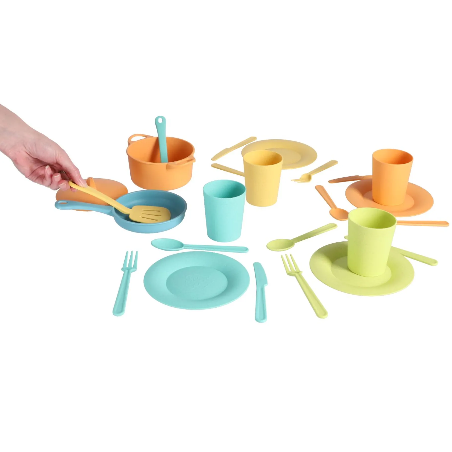 Meisjes|Servies>Jipy bioplastic Speelgoed Pannenset 25-delig