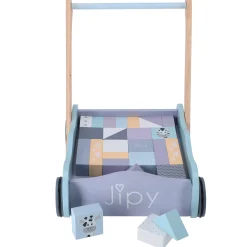 Houten Blokken>Jipy Houten Blokkenkar Met Blokken Hout Uni