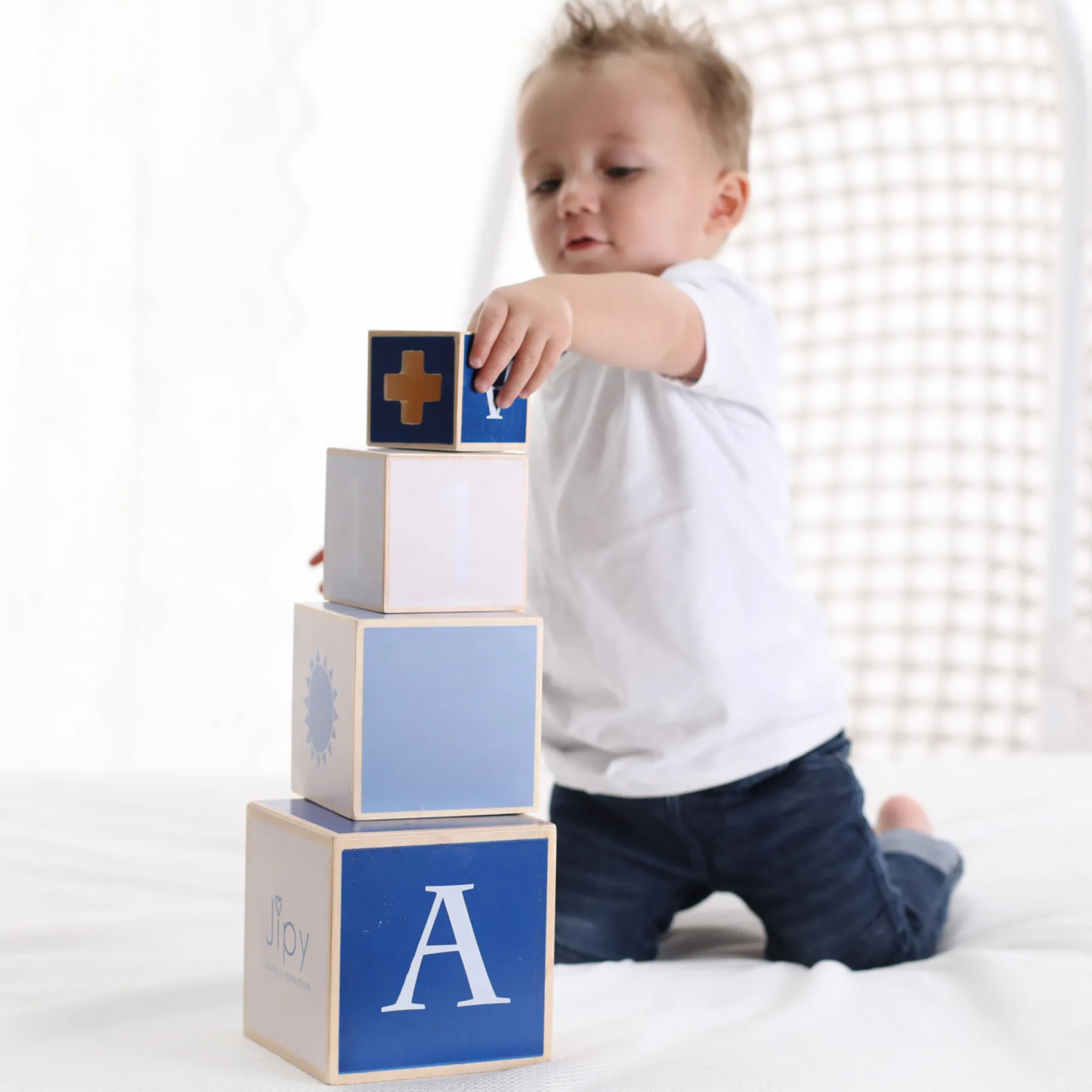 Stapeltorens>Jipy Stapeltoren Hout Blauw