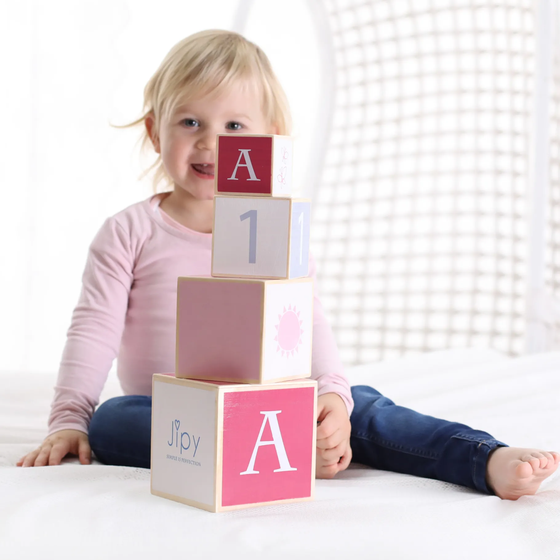 Stapeltorens>Jipy Stapeltoren Hout Roze