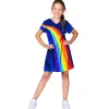 Meisjes|Verkleden>Studio 100 K3 Verkleedkleding Jurk Regenboog Blauw 3-5 Jaar