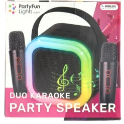 Speelgoedmicrofoons> Karaoke duo set 2 micro's + speaker 13x8x14 cm