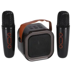 Speelgoedmicrofoons></noscript> Karaoke duo set 2 micro's + speaker 13x8x14 cm