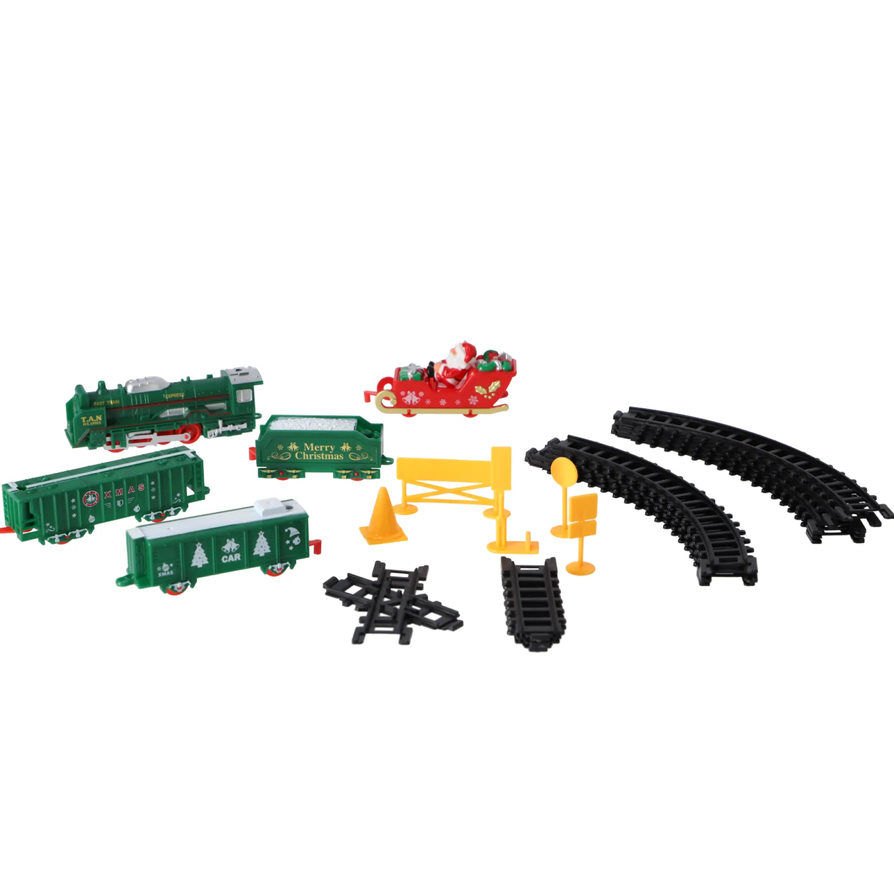 Voertuigen> Kersttrein met licht en geluid 25 delig