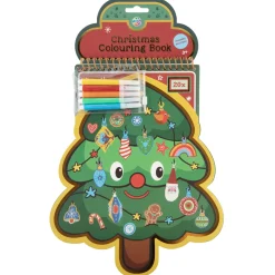 Kleurboeken> Kleurboek kerstboom 20 pagina's 30 cm met stickers