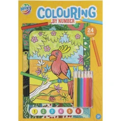 Kleurboeken> Kleuren op Nummer Boek A4 24 Designs Met 6 Stiften