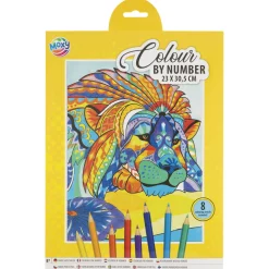 Tekenen / Kleuren> Kleuren op nummer 23x30,5cm 8 potloden 3 assorti