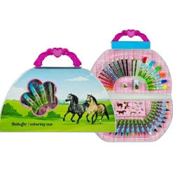 Tekenen / Kleuren> Kleurkoffer Paarden 51-delig