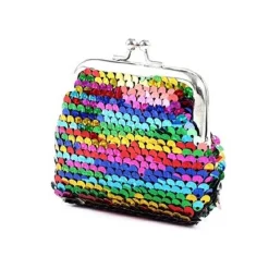 Portemonnees> Knip portemonnee retro met pailletten 6 assorti