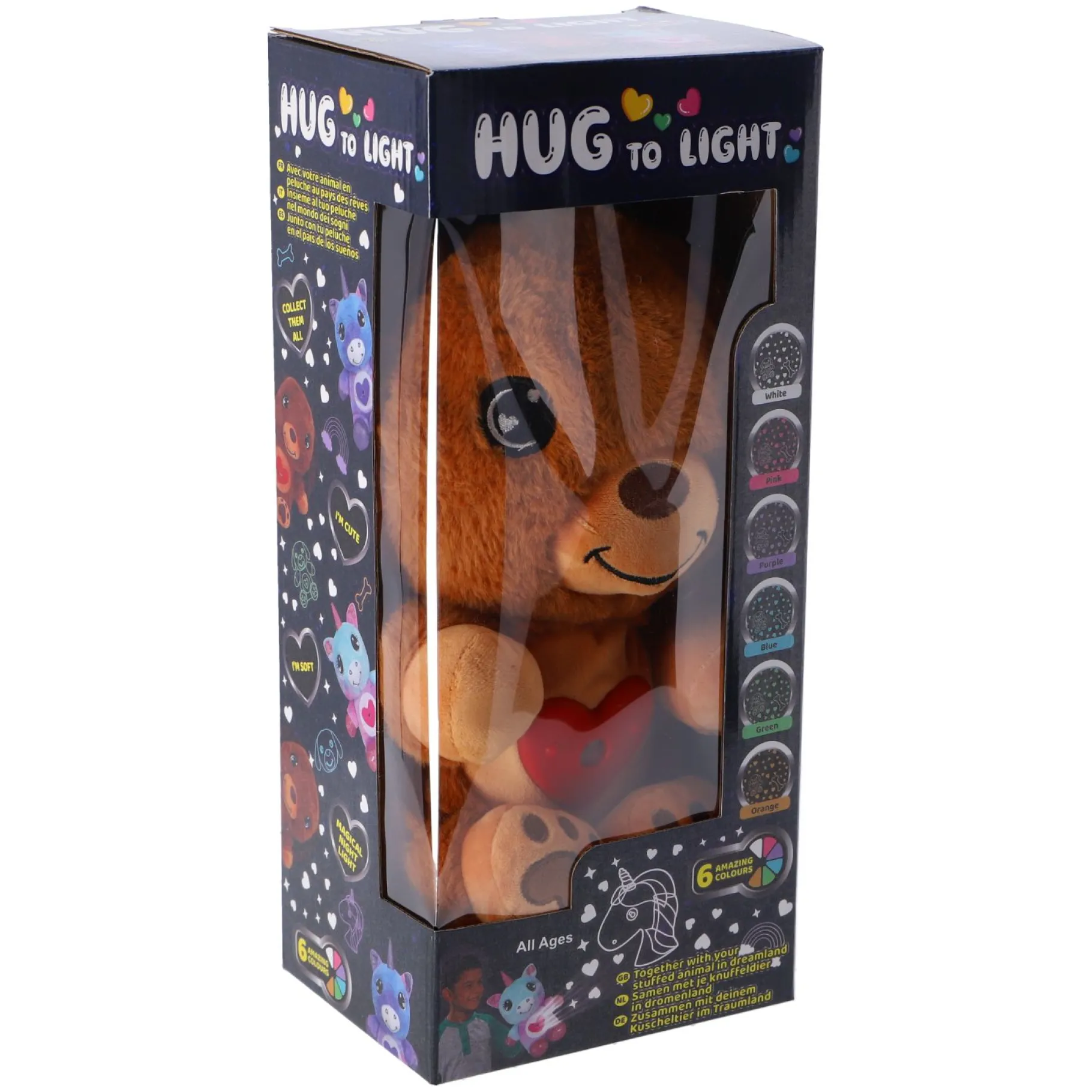 Plucheknuffels> Knuffel Pluche Dier Met Projector 3 Assorti